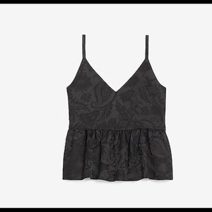 Floral Jackquard Boxy peplum cami